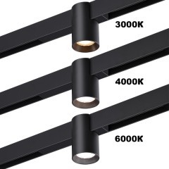 359955 Черный трековый светодиодный SMART светильник-цилиндр диммируемый, упр. цвет. темп. 3000-6000К, через пульт ДУ/Tuya Smart Life/Алиса 10Вт 24° 650Лм CRI90 Novotech VECTOR