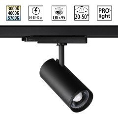 359584   Светильник трехфазный трековый Novotech PORTс переключ. цв. темпер. и мощности IP20 LED Ra95 Lm3388 30-35-40W 220-240V 3000К\4000К\5700К NAIL