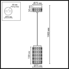 Odeon Light Exclusive LULU 5454/5L Декоративный светодиодный подвес-цилиндр с жемчужным керамическим плафоном и основанием светлая бронза 5Вт 450Лм 3000K CRI80