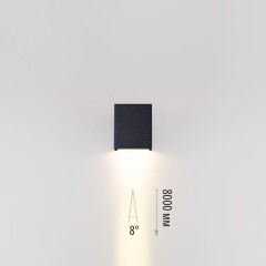 Odeon Light ARROW 7188/5WL Специальный уличный фасадный светильник для зданий с узким лучом света высотой 8 метров (конусовидная TIR линза и диоды COB EPISTAR) черный матовый металл IP65 5Вт 3000K 8° 440Лм 220V -40°...+50°