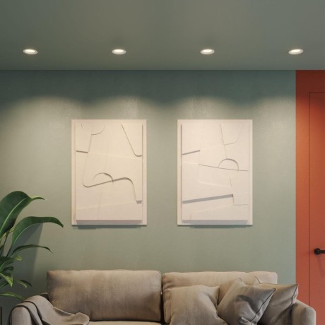 359842 Белый круглый светодиодный светильник с перекл. цв. температуры 10W 1100Лм 2700;3200;4000К 120° UGR16 CRI93 IP44 Novotech FLUO