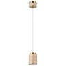 Odeon Light Exclusive LULU 5453/5L Декоративный светодиодный подвес-цилиндр с бежевым керамическим плафоном и основанием светлая бронза 5Вт 450Лм 3000K CRI80