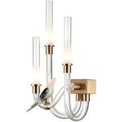 5431/6WL L-VISION ODL_EX24 11 золотой(под латунь)/белый градиент/беж./зеленый/ металл/стекло/керамика Бра LED 6W 4000K LARK