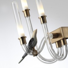 5431/6WL L-VISION ODL_EX24 11 золотой(под латунь)/белый градиент/беж./зеленый/ металл/стекло/керамика Бра LED 6W 4000K LARK