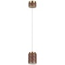 Odeon Light Exclusive LULU 5453/5LA Декоративный светодиодный подвес-цилиндр с коричневым керамическим плафоном и основанием светлая бронза 5Вт 450Лм 3000K CRI80