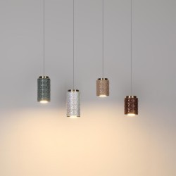 Odeon Light Exclusive LULU 5453/5LA Декоративный светодиодный подвес-цилиндр с коричневым керамическим плафоном и основанием светлая бронза 5Вт 450Лм 3000K CRI80