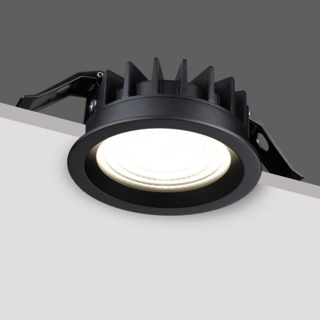 359845 Черный круглый светодиодный светильник с перекл. цв. температуры 15W 1500Лм 2700;3200;4000К 120° UGR16 CRI95 IP44 Novotech FLUO