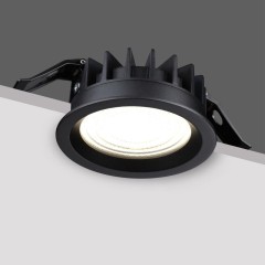 359845 Черный круглый светодиодный светильник с перекл. цв. температуры 15W 1500Лм 2700;3200;4000К 120° UGR16 CRI95 IP44 Novotech FLUO