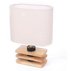 8205/1T COUNTY LN25 светлое дерево/бежевый, дерево/текстиль Настольная лампа E27 1*60W 220V MADERANA