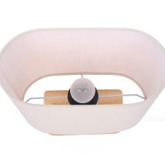 8205/1T COUNTY LN25 светлое дерево/бежевый, дерево/текстиль Настольная лампа E27 1*60W 220V MADERANA