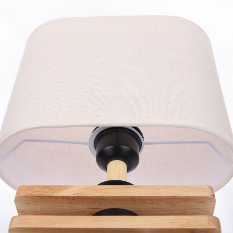 8205/1T COUNTY LN25 светлое дерево/бежевый, дерево/текстиль Настольная лампа E27 1*60W 220V MADERANA