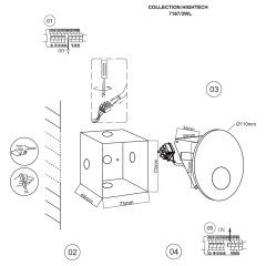 7165/3WL Светодиодная черная подсветка для лестниц и пола встр. в стены 3W 2700K 73Лм ODEON LIGHT ESCALA