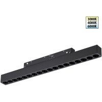 359623 Трековый светильник Novotech SHINO с переключ. цв. темпер. IP20 LED Ra90 Lm1170 3000К\4000К\6000К 18W 48V FLUM