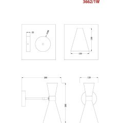 Бра Lumion 3662/1W QUINN под лампу 1xE14 60W