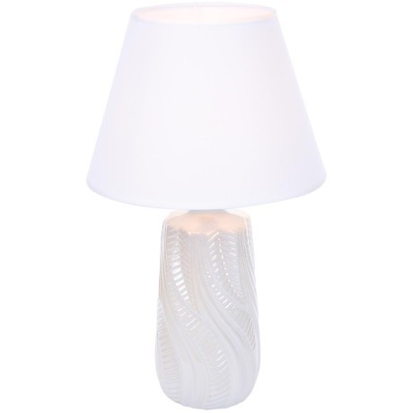 8211/1T CLASSI LN25 белый жемчужный/белый, керамика/текстиль Настольная лампа Е27 1*60W 220V SINNA