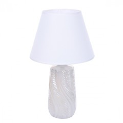 8211/1T CLASSI LN25 белый жемчужный/белый, керамика/текстиль Настольная лампа Е27 1*60W 220V SINNA
