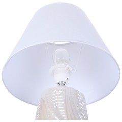 8211/1T CLASSI LN25 белый жемчужный/белый, керамика/текстиль Настольная лампа Е27 1*60W 220V SINNA