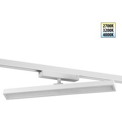 Novotech STRATUS 359782 Белый однофазный трехжильный трековый светодиодный светильник, линейный 40см, поворотный, CCT перекл. цветовой температуры, LED 24Вт 1384Лм 2700;3200;4000К CRI90 105° IP20 220В, коэф. пульсации < 1%