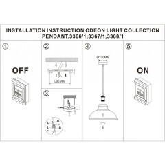 Подвесной светильник с 1 плафоном Odeon Light 3366/1 MIRT под лампу 1xE27 60W