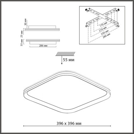 Светильник LED 72Вт 3000-6000К IP20 пульт ДУ Sonex BETA 7750/72L