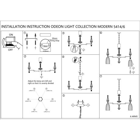 Люстра E14 6*40W TERRA 5414/6
