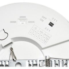 7790/18L 7790/12L Белый светильник 2 типов монтажа (встраиваемый/накладной) с датчиком движения, перекл. цвет. температуры и рег. врезным отверстием 65-210мм, 18Вт 1510Лм CRI80 3000;4000;6500К IP44 SONEX NEBULA WHITE