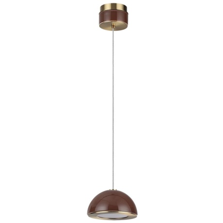 Odeon Light LULU 5453/6LA Декоративный светодиодный подвесной светильник с коричневым керамическим плафоном и бронзовым основанием 6W 3000K CRI80 550Лм