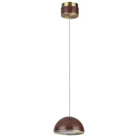 Odeon Light LULU 5453/6LA Декоративный светодиодный подвесной светильник с коричневым керамическим плафоном и бронзовым основанием 6W 3000K CRI80 550Лм