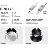 Novotech BRILLO 359866 Черный круглый встраиваемый светильник диаметром 84мм, с CCT переключателем цветовой температуры LED 12Вт 850Лм 40° CRI≥90 UGR≤16 3000-4000-6000К IP20 220V, коэффициент пульсации<1%