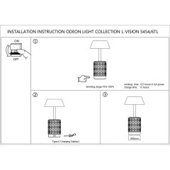 Настольная лампа беспроводная LED*6W 3000K LULU 5454/6TL