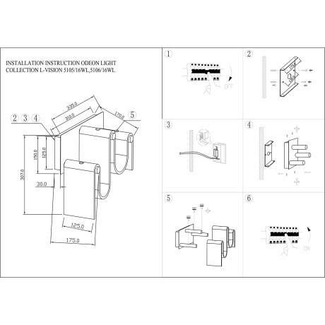 Настенный светильник LED x 16W 4000K FLOW 5105/16WL 