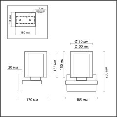 6524/1W COUNTY LN23 219 античная латунь Бра E27 1*60W 220V RIVERLY