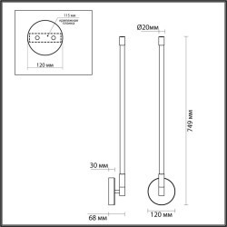 Бра Odeon Light 4393/14WL ANTA светодиодная LED 1*10W
