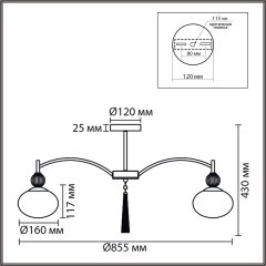 Люстра потолочная Е14 8*40W Lumion GLORIYA 8272/8C