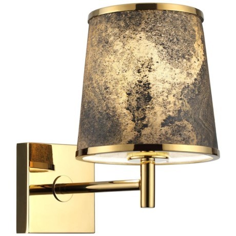 5064/1W MODERN ODL24 405 античн.бронза/серо-беж./металл/натур.камен."шпон" Бра E27 LED 1*10W BERGI