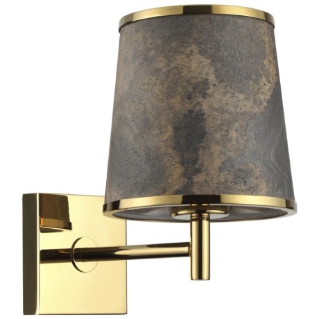 5064/1W MODERN ODL24 405 античн.бронза/серо-беж./металл/натур.камен."шпон" Бра E27 LED 1*10W BERGI