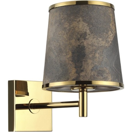 5064/1W MODERN ODL24 405 античн.бронза/серо-беж./металл/натур.камен."шпон" Бра E27 LED 1*10W BERGI