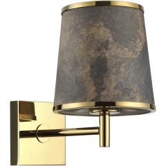 5064/1W MODERN ODL24 405 античн.бронза/серо-беж./металл/натур.камен."шпон" Бра E27 LED 1*10W BERGI