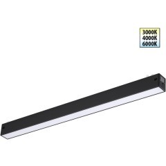 359938 Черный трековый линейный светильник 44см с перекл. цв. темп. 3000;4000;6000К (токопроводящий) 220В 24Вт 120° 1440Лм CRI90 Novotech VECTOR