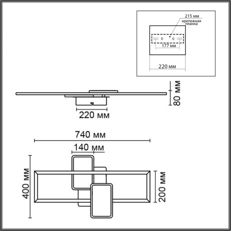 6575/80CL Потолочный светильник Lumion LEDIO LED Ra80 Lm6400 80W 220V GOLDY