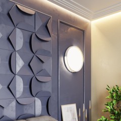 7612/ELN Круглый светильник диаметром 49см с переключением цвет. температуры на драйвере 76Вт 7105Лм 3000;4000;6000K CRI80 IP43 CCT SONEX VELIO