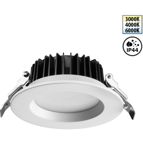 Светильник встраиваемый с переключателем цветовой температуры IP44 LED 10W 3000К\4000К\6000К Novotech DRUM 359413