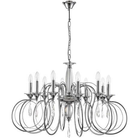 8032/10 CLASSI LN24 хром, металл/хрусталь Люстра подвесная Е14 10*40W 220V LAOKA