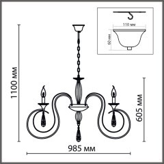 8032/10 CLASSI LN24 хром, металл/хрусталь Люстра подвесная Е14 10*40W 220V LAOKA