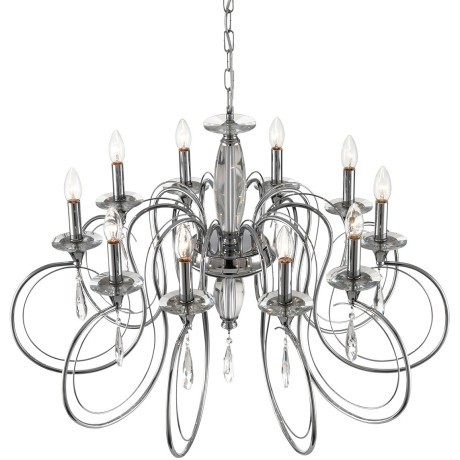 8032/10 CLASSI LN24 хром, металл/хрусталь Люстра подвесная Е14 10*40W 220V LAOKA