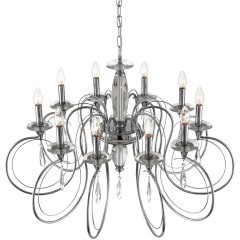 8032/10 CLASSI LN24 хром, металл/хрусталь Люстра подвесная Е14 10*40W 220V LAOKA