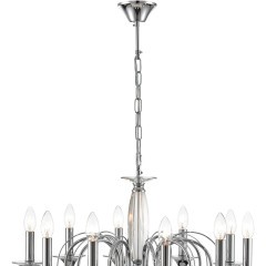 8032/10 CLASSI LN24 хром, металл/хрусталь Люстра подвесная Е14 10*40W 220V LAOKA
