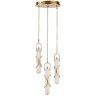 Odeon Light Parma 6672/30L Каскадный подвесной LED-светильник в стиле модерн, 30Вт, 2100Лм, CCT переключение цвет. температуры 3000/3500/4000К, CRI90, 220В, бронзовый металл и натуральный алебастр, высота 1886 мм, общий диаметр 300 мм, IP20