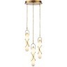 Odeon Light Parma 6672/30L Каскадный подвесной LED-светильник в стиле модерн, 30Вт, 2100Лм, CCT переключение цвет. температуры 3000/3500/4000К, CRI90, 220В, бронзовый металл и натуральный алебастр, высота 1886 мм, общий диаметр 300 мм, IP20