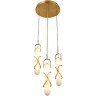 Odeon Light Parma 6672/30L Каскадный подвесной LED-светильник в стиле модерн, 30Вт, 2100Лм, CCT переключение цвет. температуры 3000/3500/4000К, CRI90, 220В, бронзовый металл и натуральный алебастр, высота 1886 мм, общий диаметр 300 мм, IP20
